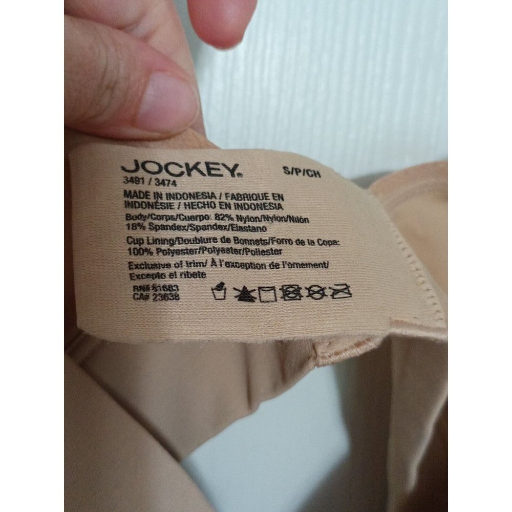 Women's Jockey Beige Adjustable Straps Full Coverage Bra Size Small - Picture 5 of 8